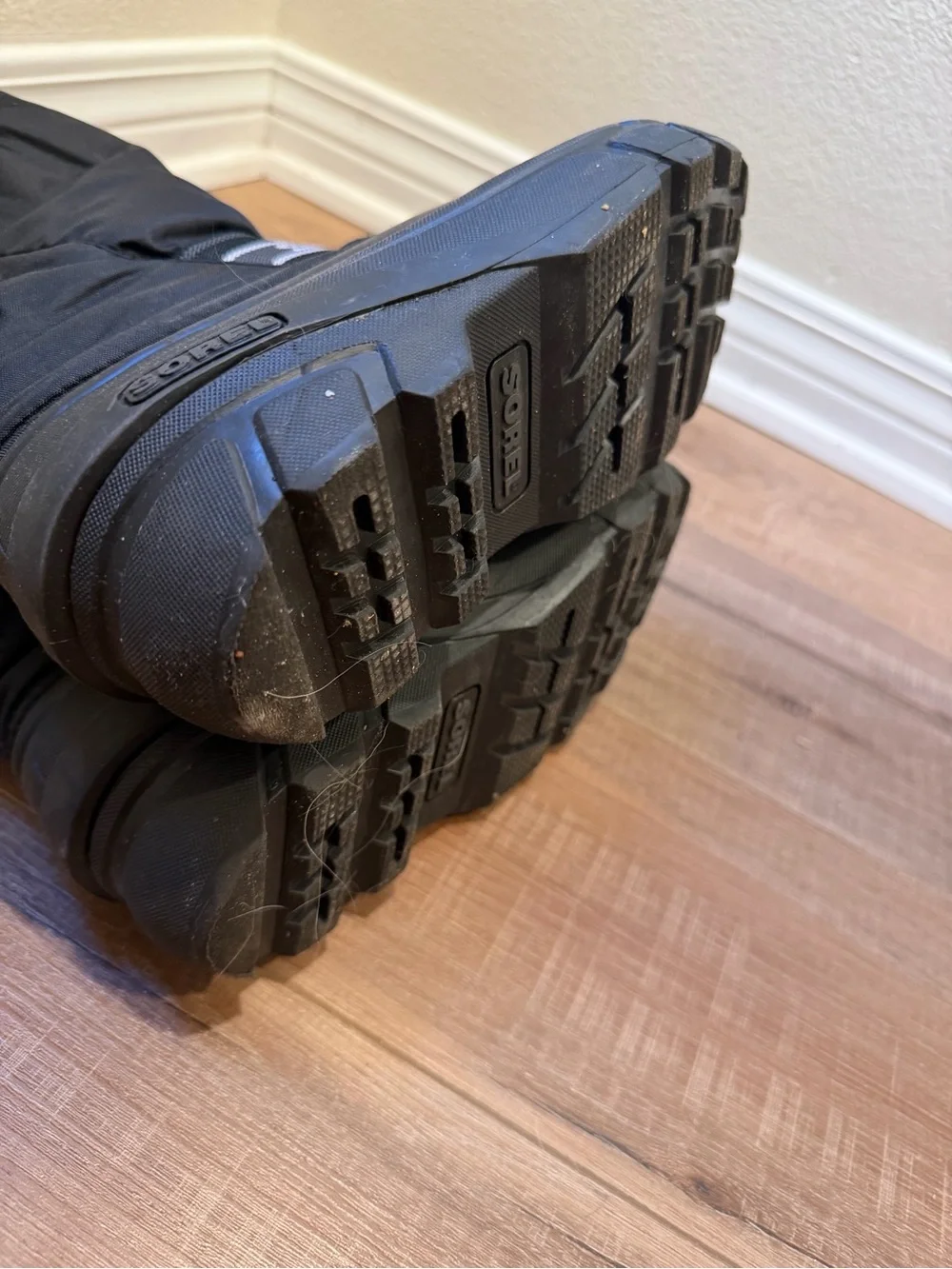 SOREL Black Winter Snow Boots with Drawstring Top YOUTH size 5
